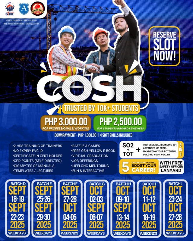 Elevate Your Career with Construction Occupational Safety and Health (COSH) Training this September–October 2025